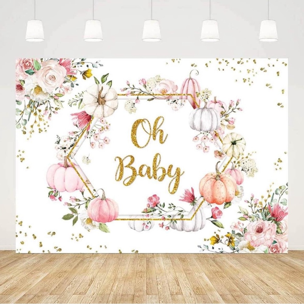 7x5ft Oh Baby Backdrop for Baby Shower Pink